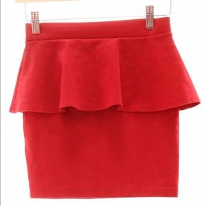 Zara Peplum red skirt, Size M.